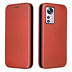 Coque Portefeuille Livre Cuir Etui Clapet L06 pour Xiaomi Mi 12 5G Marron