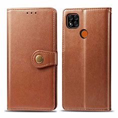 Coque Portefeuille Livre Cuir Etui Clapet L06 pour Xiaomi Redmi 9C NFC Marron