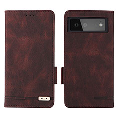 Coque Portefeuille Livre Cuir Etui Clapet L06Z pour Google Pixel 6 5G Marron