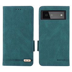 Coque Portefeuille Livre Cuir Etui Clapet L06Z pour Google Pixel 6 5G Vert