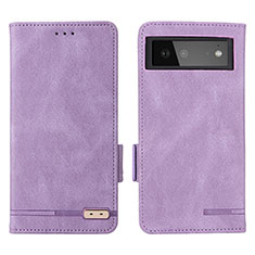 Coque Portefeuille Livre Cuir Etui Clapet L06Z pour Google Pixel 6 5G Violet