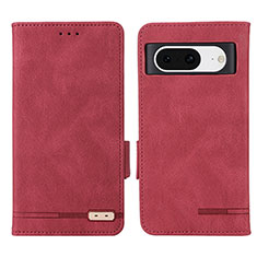 Coque Portefeuille Livre Cuir Etui Clapet L06Z pour Google Pixel 8 5G Rouge