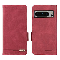 Coque Portefeuille Livre Cuir Etui Clapet L06Z pour Google Pixel 8 Pro 5G Rouge