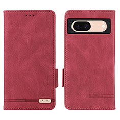 Coque Portefeuille Livre Cuir Etui Clapet L06Z pour Google Pixel 8a 5G Rouge