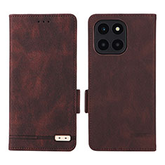 Coque Portefeuille Livre Cuir Etui Clapet L06Z pour Huawei Honor X6a Marron