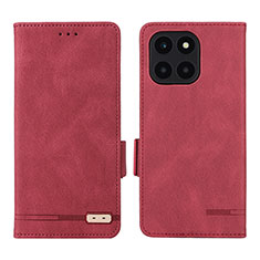 Coque Portefeuille Livre Cuir Etui Clapet L06Z pour Huawei Honor X6a Rouge