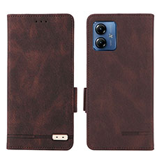 Coque Portefeuille Livre Cuir Etui Clapet L06Z pour Motorola Moto G14 Marron