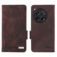 Coque Portefeuille Livre Cuir Etui Clapet L06Z pour OnePlus 12 5G Marron