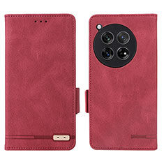 Coque Portefeuille Livre Cuir Etui Clapet L06Z pour OnePlus 12R 5G Rouge