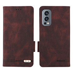 Coque Portefeuille Livre Cuir Etui Clapet L06Z pour OnePlus Nord 2 5G Marron