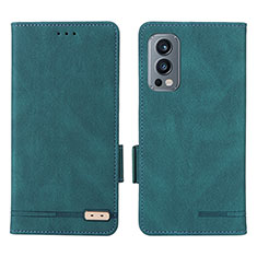 Coque Portefeuille Livre Cuir Etui Clapet L06Z pour OnePlus Nord 2 5G Vert