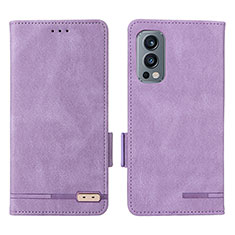 Coque Portefeuille Livre Cuir Etui Clapet L06Z pour OnePlus Nord 2 5G Violet