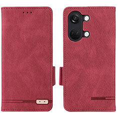 Coque Portefeuille Livre Cuir Etui Clapet L06Z pour OnePlus Nord 3 5G Rouge