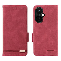 Coque Portefeuille Livre Cuir Etui Clapet L06Z pour OnePlus Nord CE 3 5G Rouge