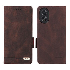 Coque Portefeuille Livre Cuir Etui Clapet L06Z pour Oppo A18 Marron