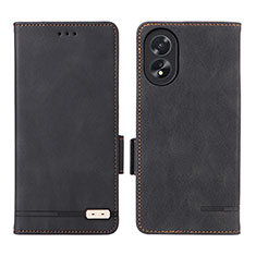 Coque Portefeuille Livre Cuir Etui Clapet L06Z pour Oppo A18 Noir