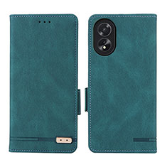 Coque Portefeuille Livre Cuir Etui Clapet L06Z pour Oppo A18 Vert