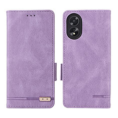 Coque Portefeuille Livre Cuir Etui Clapet L06Z pour Oppo A18 Violet