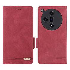 Coque Portefeuille Livre Cuir Etui Clapet L06Z pour Oppo Find X7 5G Rouge