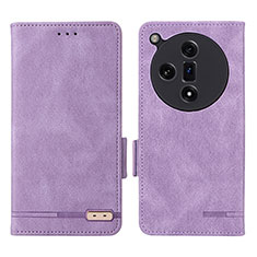 Coque Portefeuille Livre Cuir Etui Clapet L06Z pour Oppo Find X7 5G Violet