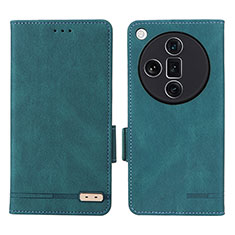 Coque Portefeuille Livre Cuir Etui Clapet L06Z pour Oppo Find X7 Ultra 5G Vert