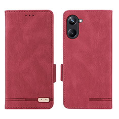 Coque Portefeuille Livre Cuir Etui Clapet L06Z pour Realme 10 Pro 5G Rouge