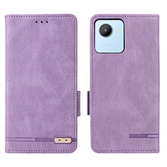 Coque Portefeuille Livre Cuir Etui Clapet L06Z pour Realme C30 Violet