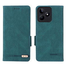 Coque Portefeuille Livre Cuir Etui Clapet L06Z pour Realme C51 Vert