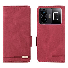 Coque Portefeuille Livre Cuir Etui Clapet L06Z pour Realme GT3 5G Rouge