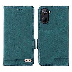 Coque Portefeuille Livre Cuir Etui Clapet L06Z pour Realme V30 5G Vert