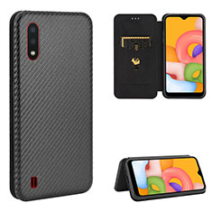 Coque Portefeuille Livre Cuir Etui Clapet L06Z pour Samsung Galaxy A01 SM-A015 Noir