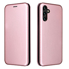 Coque Portefeuille Livre Cuir Etui Clapet L06Z pour Samsung Galaxy A04s Or Rose