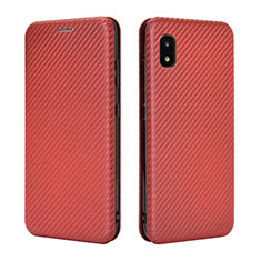 Coque Portefeuille Livre Cuir Etui Clapet L06Z pour Samsung Galaxy A21 SC-42A Marron