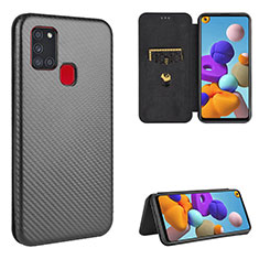 Coque Portefeuille Livre Cuir Etui Clapet L06Z pour Samsung Galaxy A21s Noir