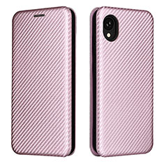 Coque Portefeuille Livre Cuir Etui Clapet L06Z pour Samsung Galaxy A22 5G SC-56B Or Rose