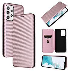 Coque Portefeuille Livre Cuir Etui Clapet L06Z pour Samsung Galaxy A23 4G Or Rose