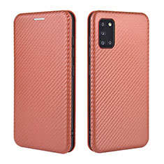 Coque Portefeuille Livre Cuir Etui Clapet L06Z pour Samsung Galaxy A31 Marron