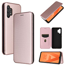 Coque Portefeuille Livre Cuir Etui Clapet L06Z pour Samsung Galaxy A32 4G Or Rose