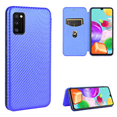 Coque Portefeuille Livre Cuir Etui Clapet L06Z pour Samsung Galaxy A41 Bleu