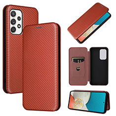 Coque Portefeuille Livre Cuir Etui Clapet L06Z pour Samsung Galaxy A53 5G Marron