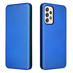 Coque Portefeuille Livre Cuir Etui Clapet L06Z pour Samsung Galaxy A73 5G Bleu