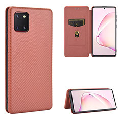 Coque Portefeuille Livre Cuir Etui Clapet L06Z pour Samsung Galaxy A81 Marron