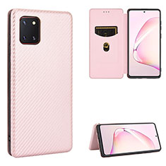 Coque Portefeuille Livre Cuir Etui Clapet L06Z pour Samsung Galaxy A81 Or Rose