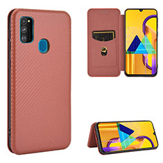 Coque Portefeuille Livre Cuir Etui Clapet L06Z pour Samsung Galaxy M30s Marron