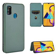 Coque Portefeuille Livre Cuir Etui Clapet L06Z pour Samsung Galaxy M30s Vert