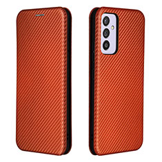 Coque Portefeuille Livre Cuir Etui Clapet L06Z pour Samsung Galaxy Quantum4 5G Marron