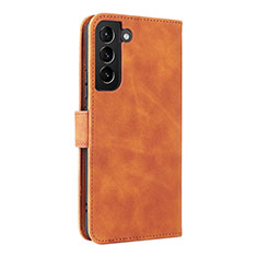 Coque Portefeuille Livre Cuir Etui Clapet L06Z pour Samsung Galaxy S21 FE 5G Marron