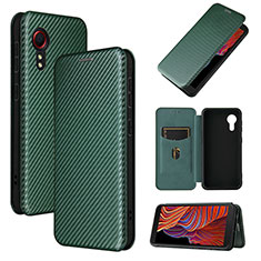 Coque Portefeuille Livre Cuir Etui Clapet L06Z pour Samsung Galaxy XCover 5 SM-G525F Vert