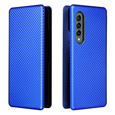 Coque Portefeuille Livre Cuir Etui Clapet L06Z pour Samsung Galaxy Z Fold3 5G Bleu