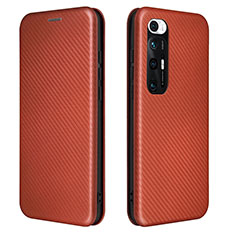 Coque Portefeuille Livre Cuir Etui Clapet L06Z pour Xiaomi Mi 10S 5G Marron